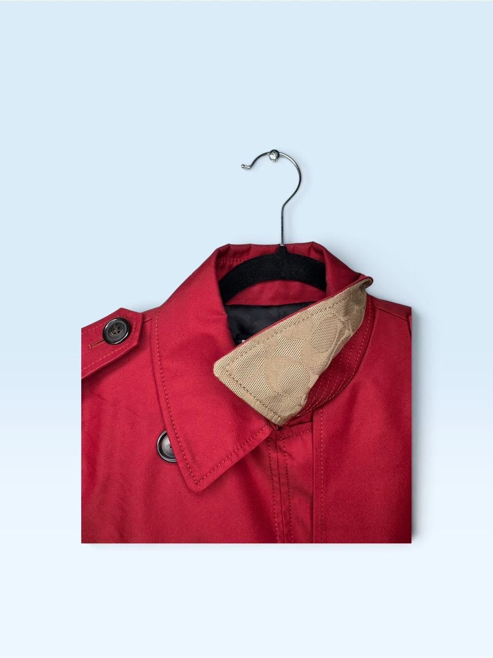 Coach Mid Trench Coat Ruby Red - Picture 5 of 9